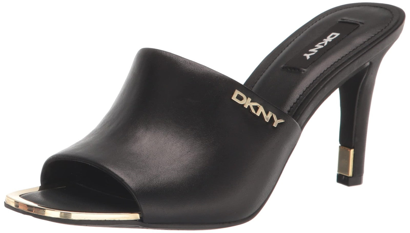 DKNY Women's Bronx Heeled Sandal, BLACK, 8.5
