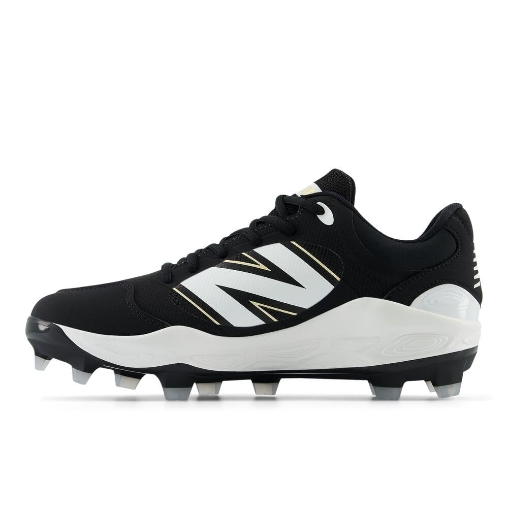 New Balance Men's Fresh Foam 3000 V7 Molded Baseball Shoe, Black/White, 10