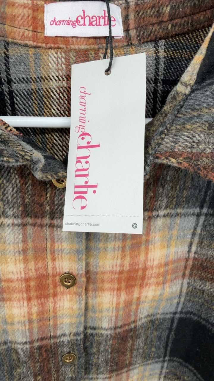 Plaid Collared Neck Button Up Long Sleeve Shirt