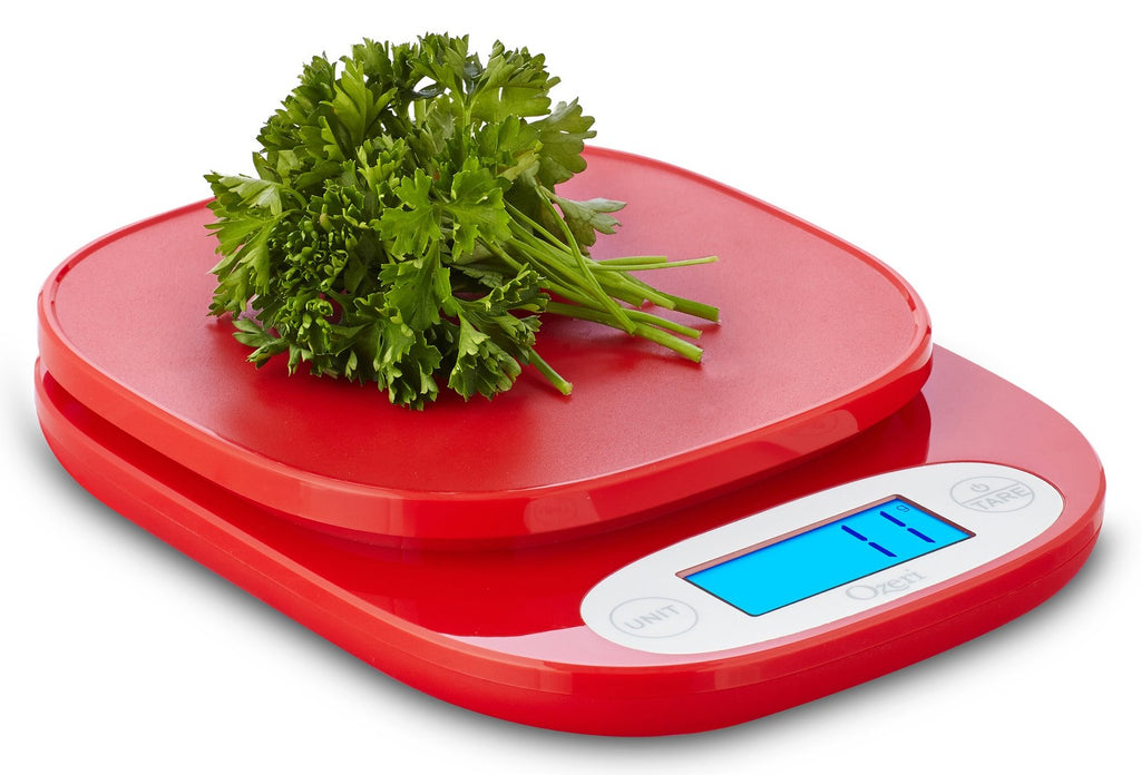Ozeri ZK24 Kitchen Scale, 0.5g Precision, Easy Tare, Red