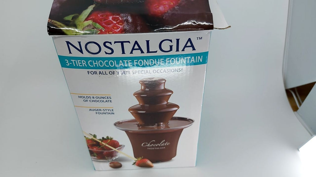 3 Tier Chocolate Fondue Fountain - Dip Fruits & Snacks - 8 Oz - Brown