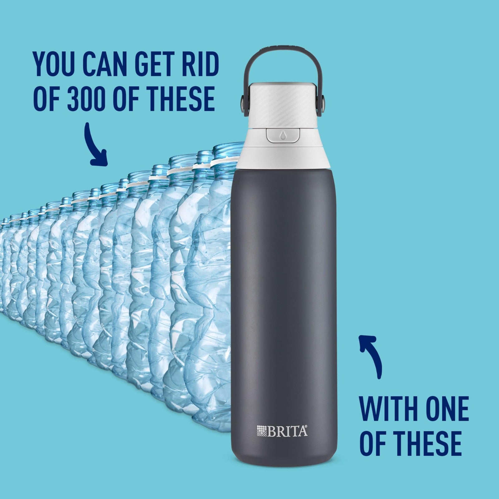 Brita Insulated Water Bottle 20 Oz, BPA-Free, Replaces 300 Plastic Bottles