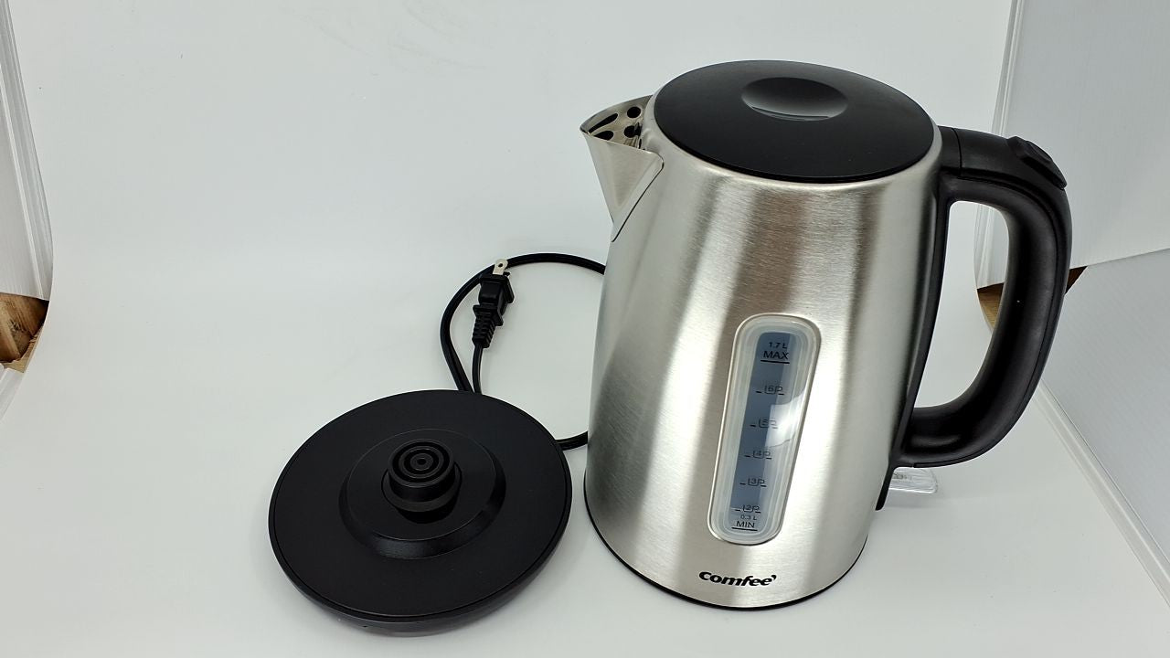 1500W Stainless Steel Electric Kettle, 1.7L, LED Light, Auto Shut-Off