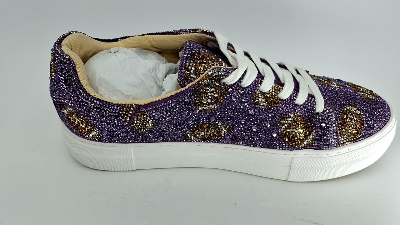 Betsey Johnson Women's Sidny Sneaker, Purple Football, 9.5