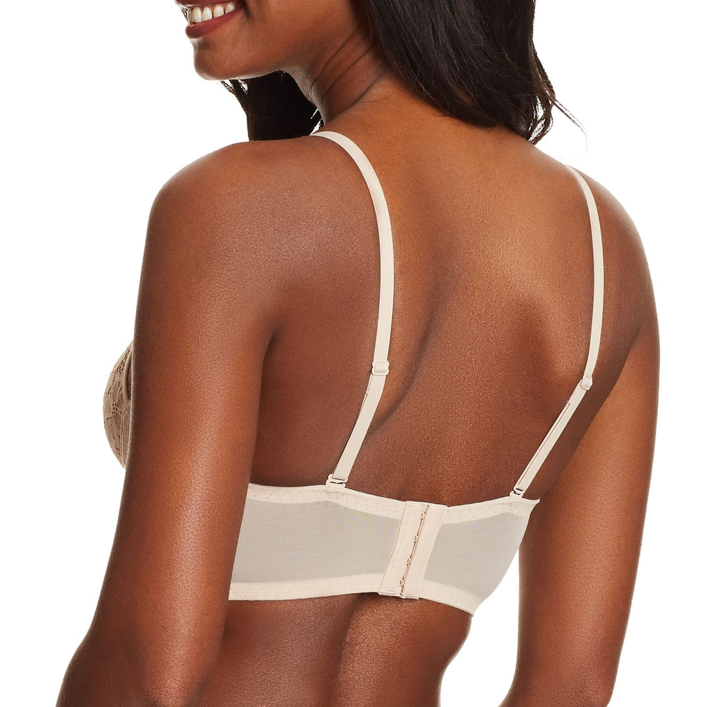 Pure Comfort Lace Longline Bra 36C Wireless Bralette Paris Nude