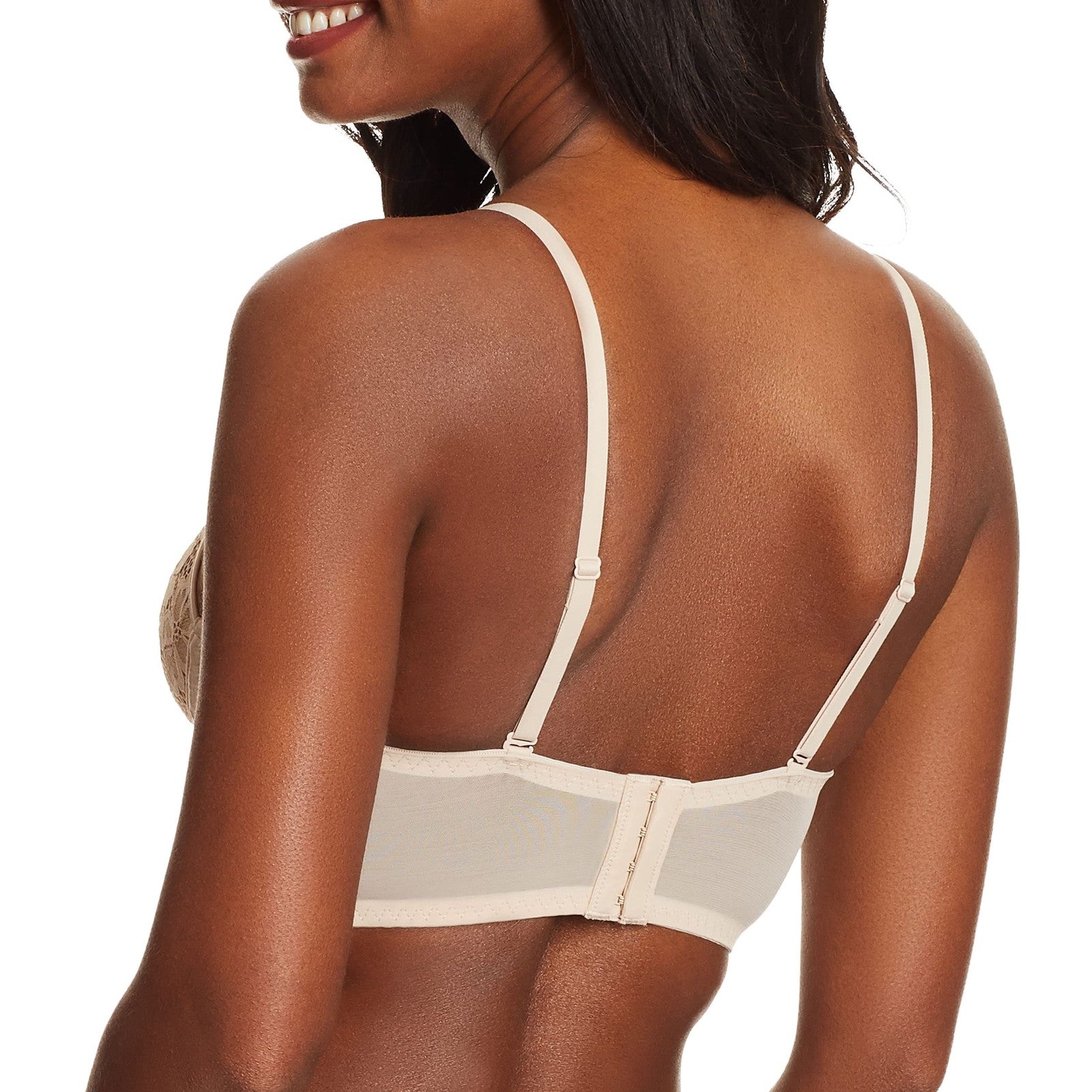 Pure Comfort Lace Longline Bra 36C Wireless Bralette Paris Nude