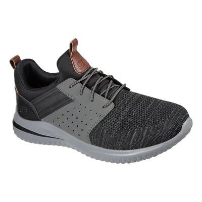 SKECHERS Delson 3.0 Cicada Men's Sneakers 11.5 Wide Black/Grey