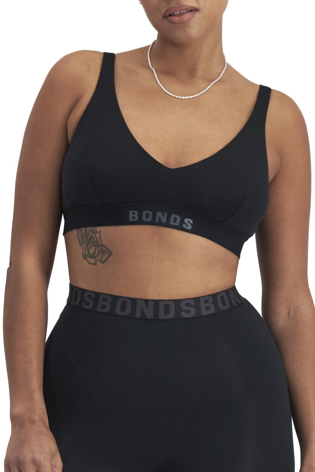 Women's Black Chafe Off Bralette, Large, Lightweight Moisture-Wicking Bra
