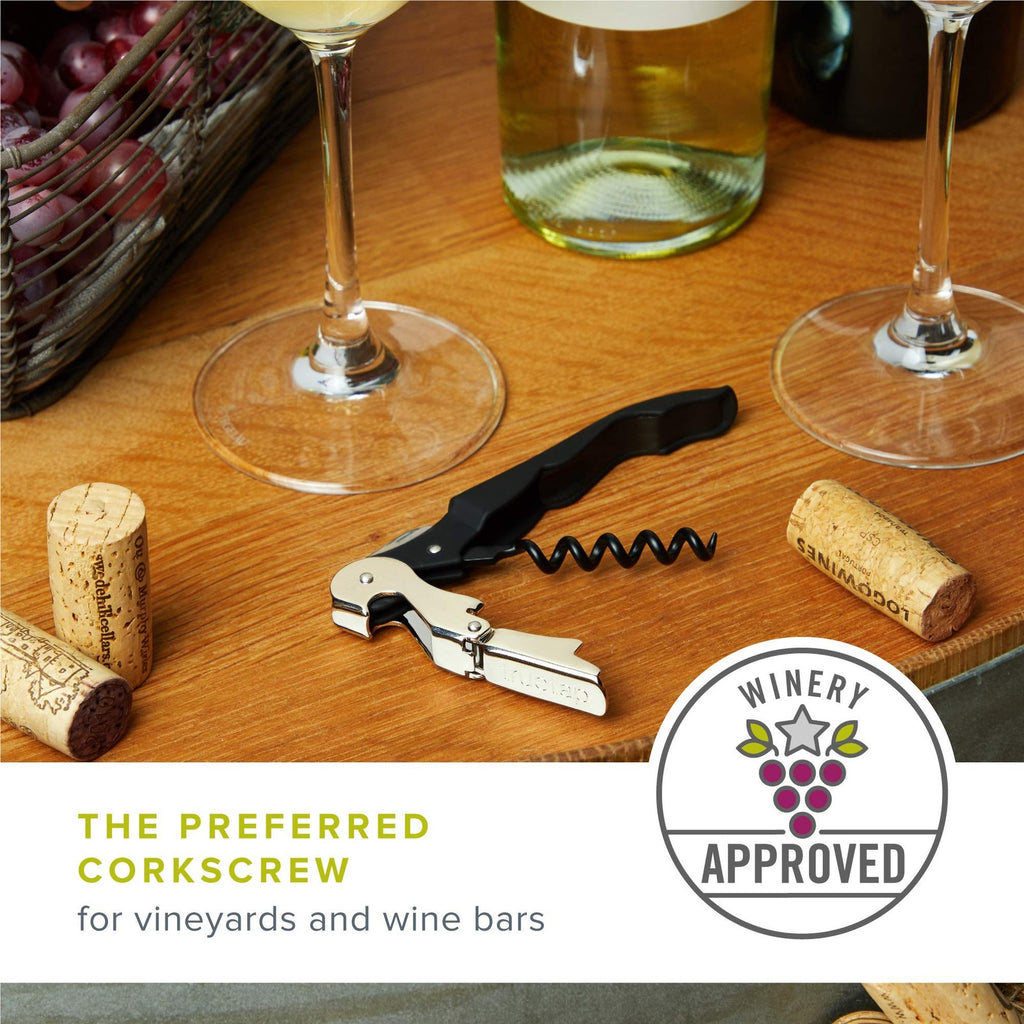 Double Hinged Waiter’s Corkscrew Red Wine Opener w/ Foil Cutter
