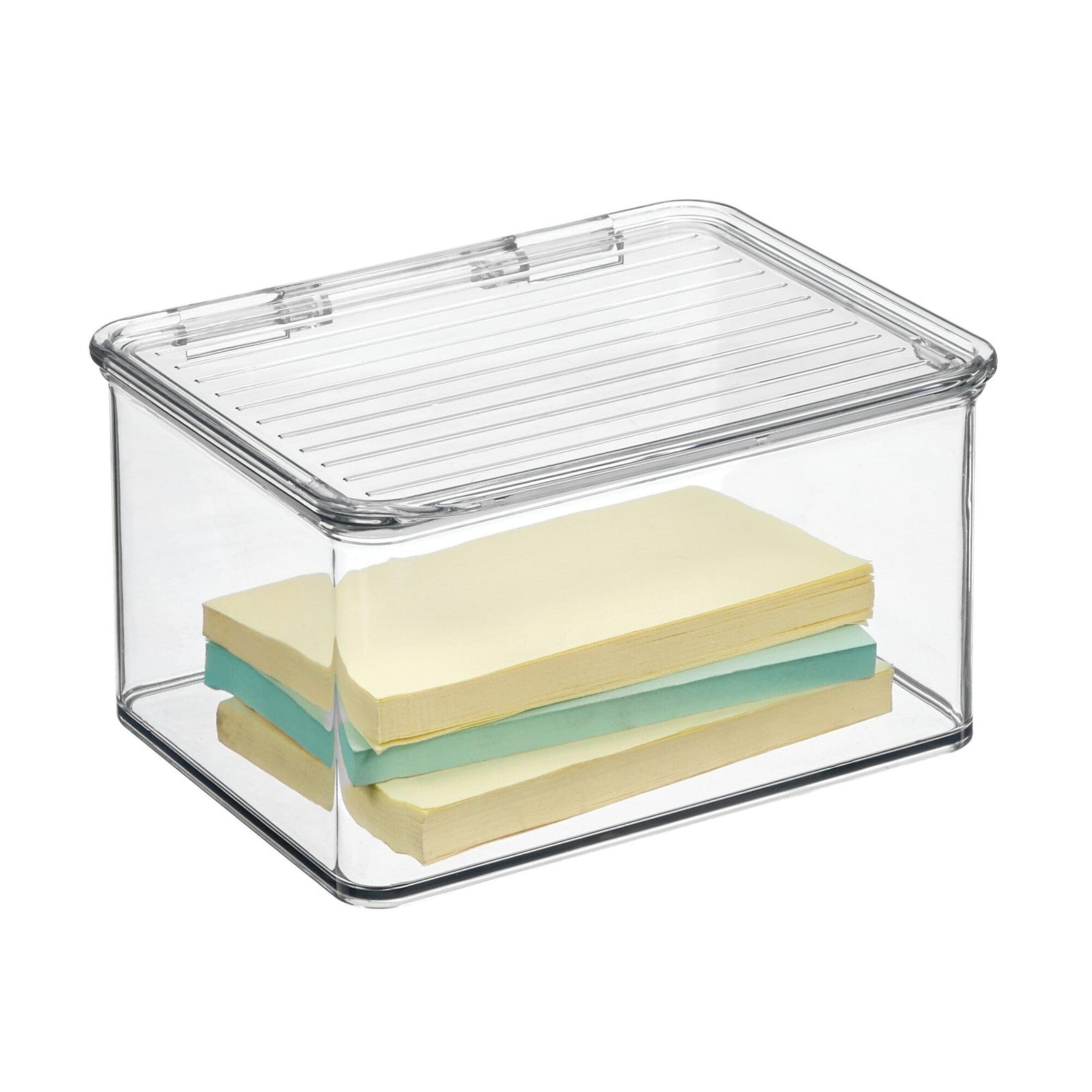 Recycled Plastic Fridge Organizer Bin w/ Lid 6.75x5.75x3.75