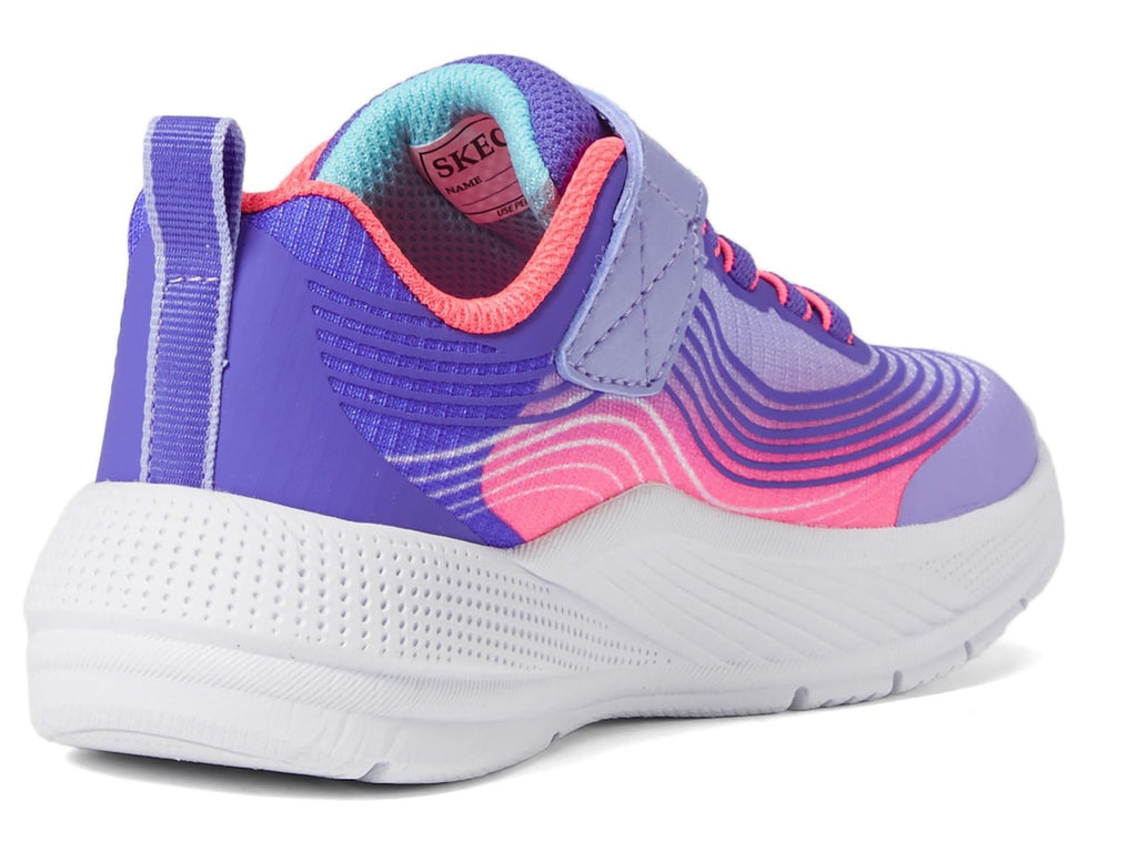 SKECHERS Kids Girls Microspec Advance Sneaker, Lavender/Neon Pink, 3 Little Kid
