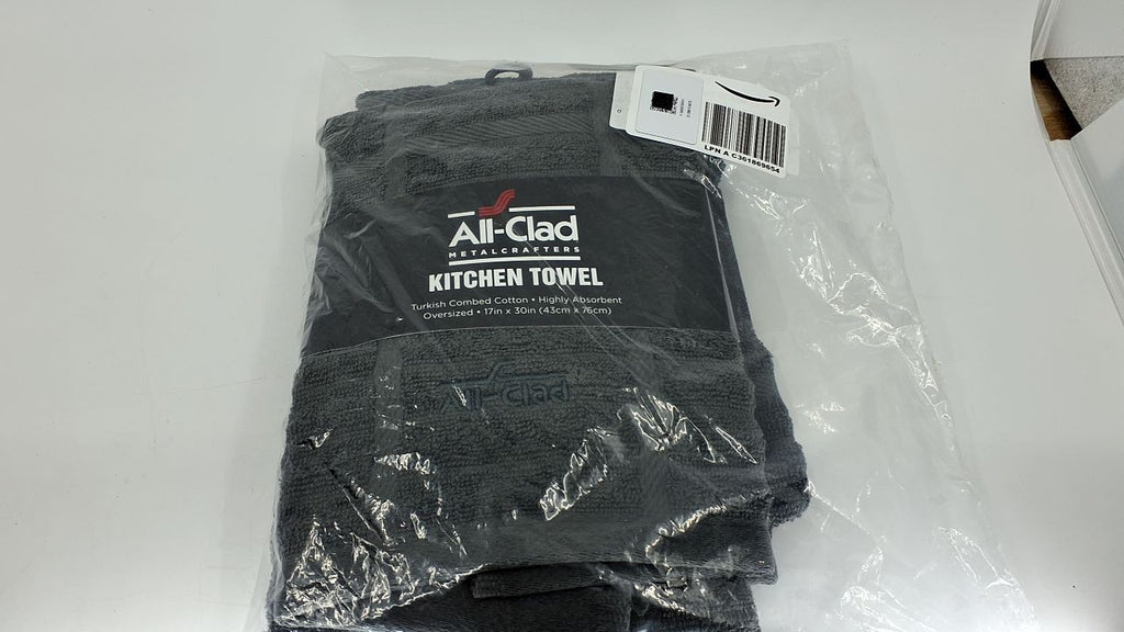 Highly Absorbent 17x30in Kitchen Towels 2-Pack Cotton Pewter