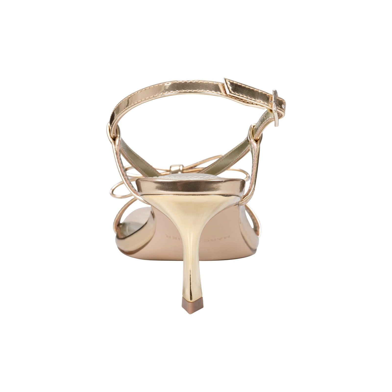 Marc Fisher Women's DANZY Heeled Sandal, Gold Mirror Metallic 710, 5