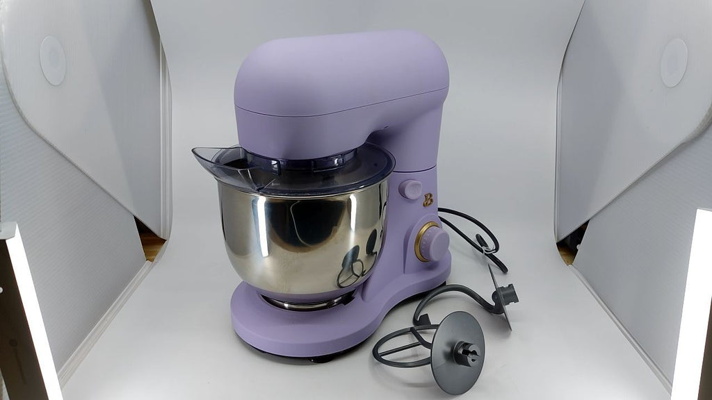 Drew Barrymore 5.3 Qt Stand Mixer Lavender w/ Beater, Dough Hook & Whisk