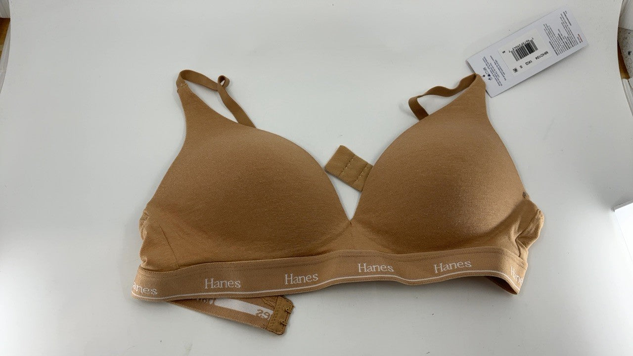 Hanes Women's Contour Wireless Bra, Stretch Cotton, Full Coverage, Deep Glow