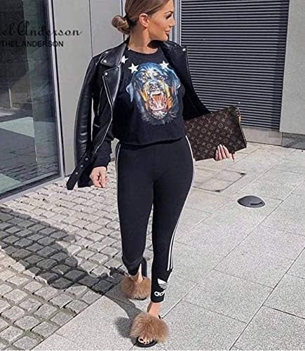 Fluffy Open Toe Slippers for Women Natural Faux Fur Size 9-10