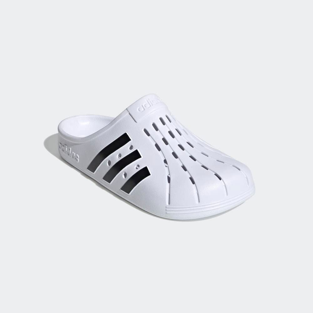 adidas Adilette Clog Slide, Footwear White/Core Black, Men's 11