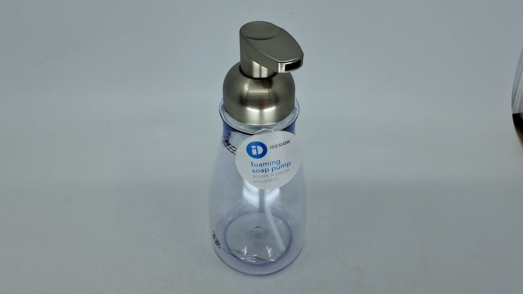 14 Oz Foaming Soap Dispenser, Clear/Brushed Nickel, Kitchen & Bath Use