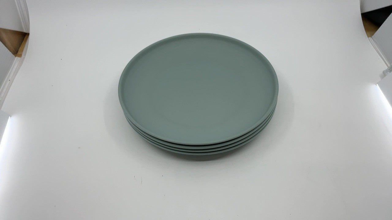 4 Unbreakable Salad Plates, Palm Green, 8.5 in, Plant-Derived Material