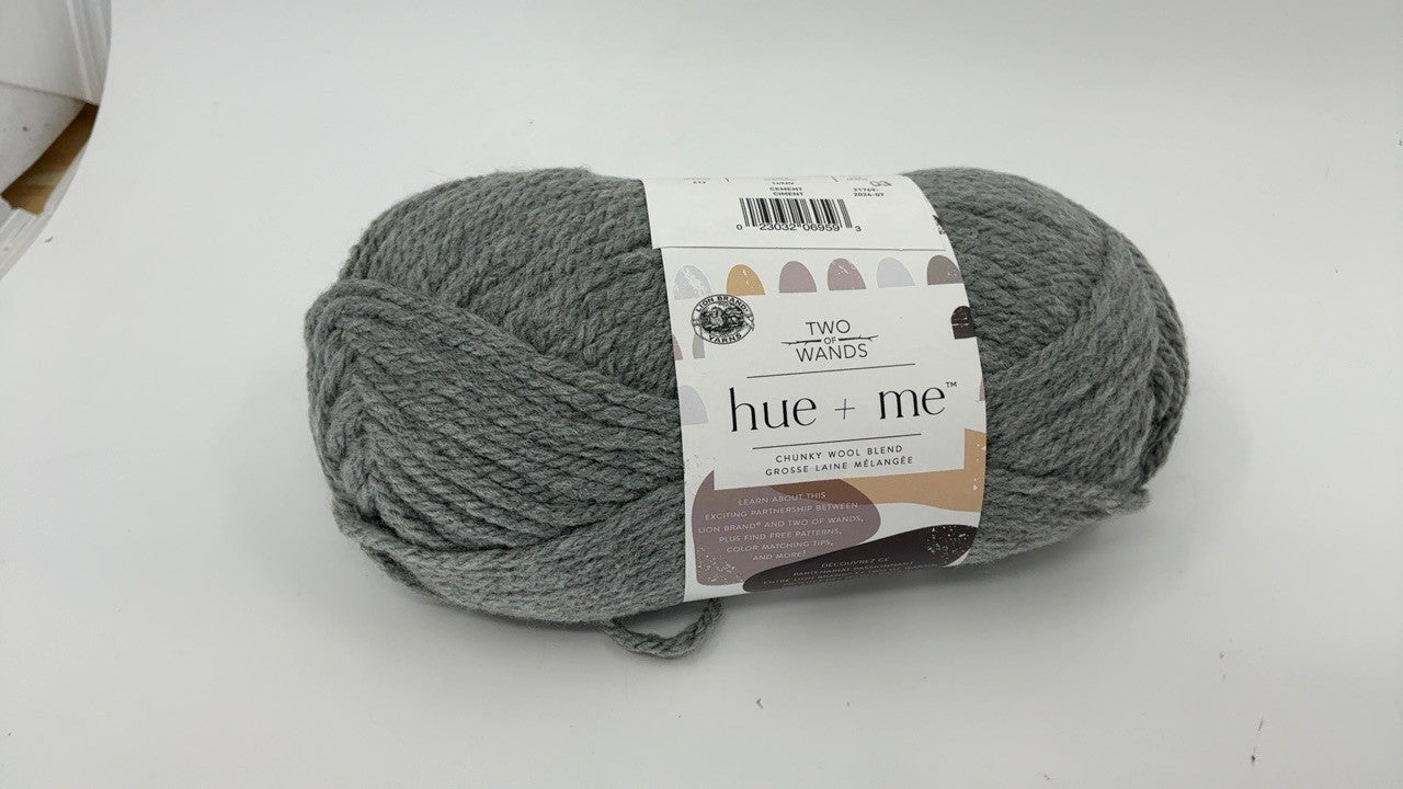Hue + Me Chunky Yarn, Cement, 1 Pack for Knitting & Crocheting
