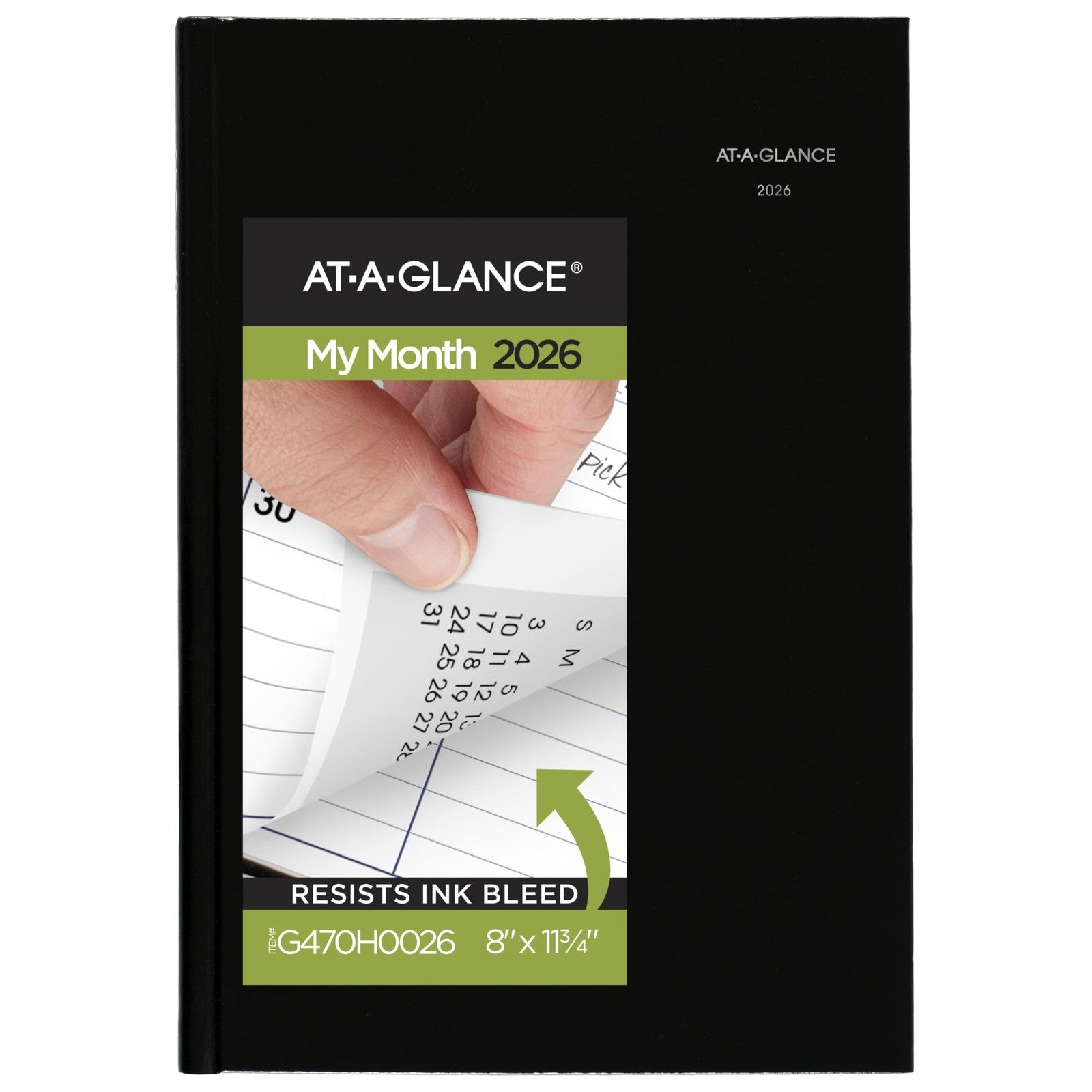2026 AT-A-GLANCE Monthly Planner, Large 8x11.75, Black Hardcover