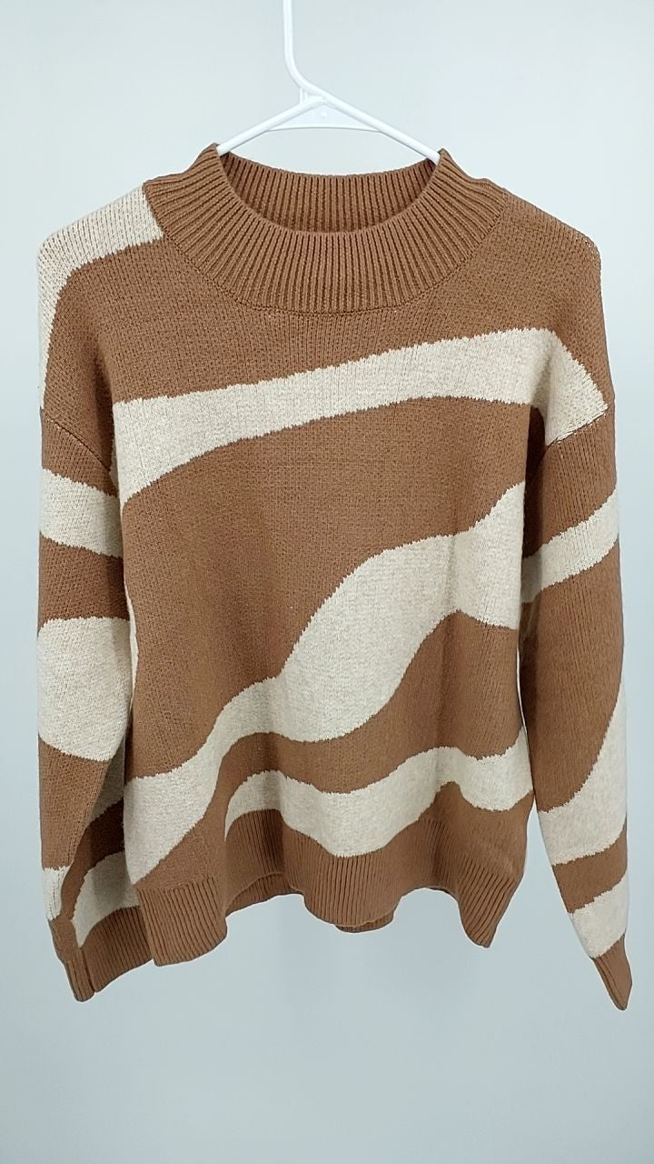 Contrast Long Sleeve Sweater
