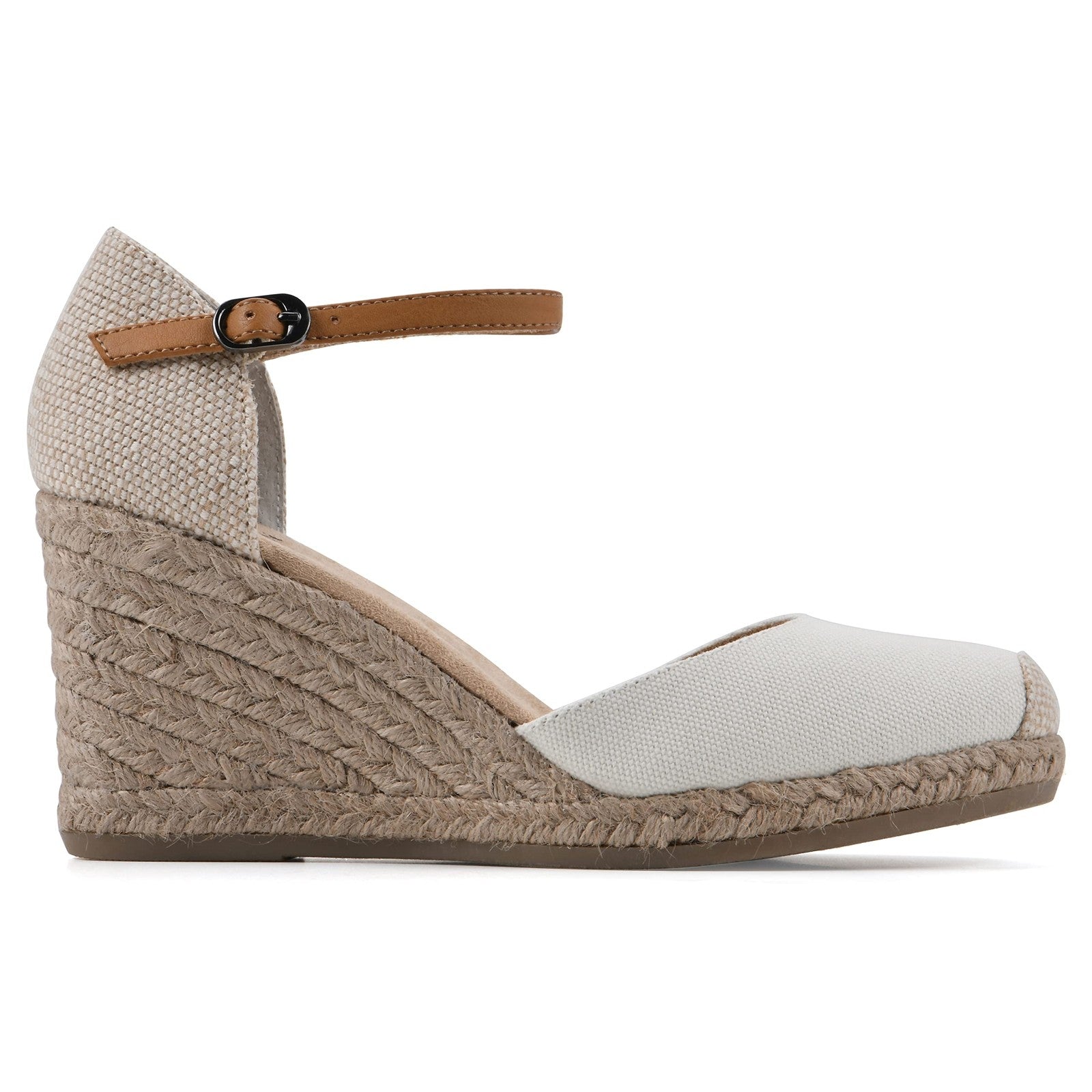 WHITE MOUNTAIN Women's Mamba Espadrille Wedge Sandal, Natural/Fabric, 6.5 W