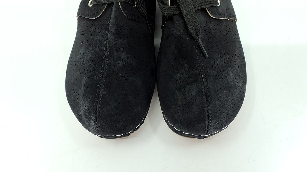 Lace-Up Round Toe Wedge Sandals