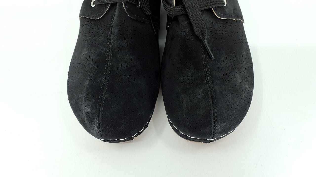 Lace-Up Round Toe Wedge Sandals