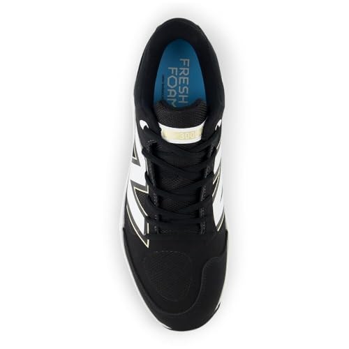 New Balance Men's Fresh Foam 3000 V7 Molded Baseball Shoe, Black/White, 10