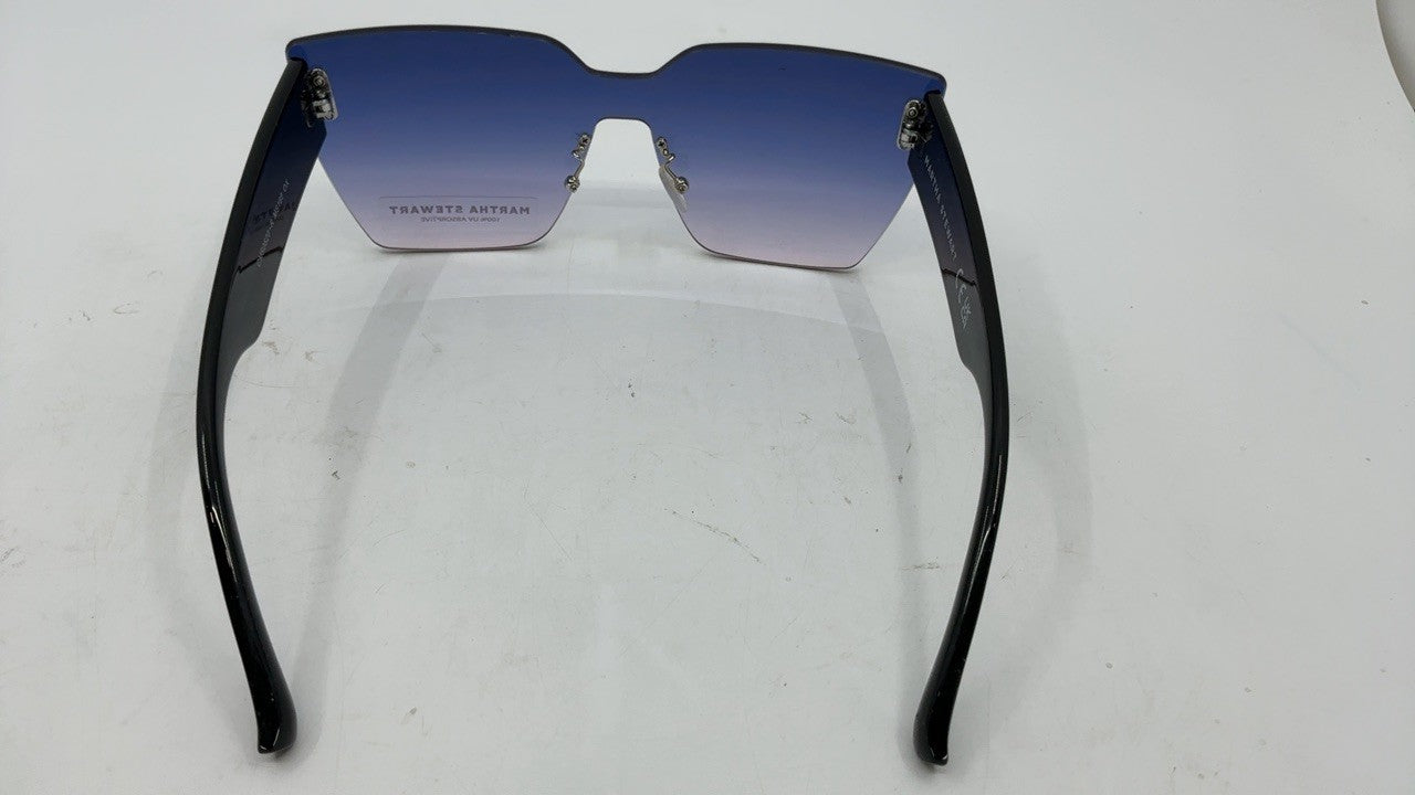Martha Stewart MS188 Oversized Cat Eye Sunglasses, UV400, Black, 144mm