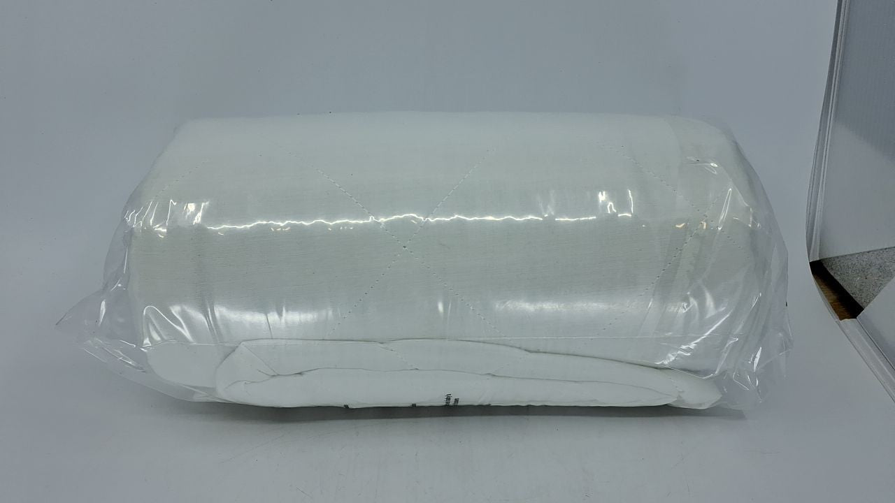 Full Size Quilted Mattress Topper Pad, 18 In Deep, Hypoallergenic, White