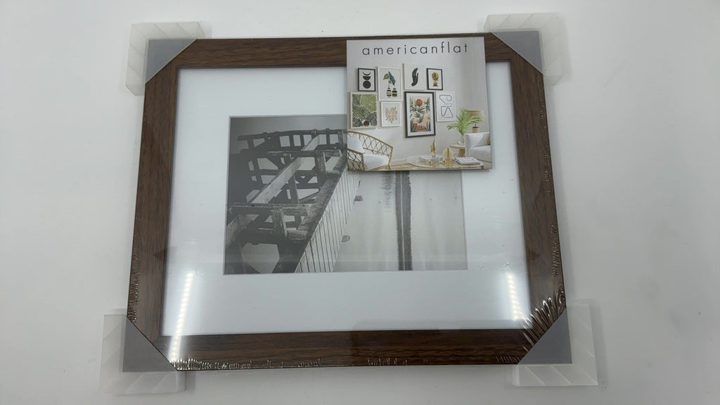 Walnut 8x10 Picture Frame w/ Shatter-Resistant Glass & Mat