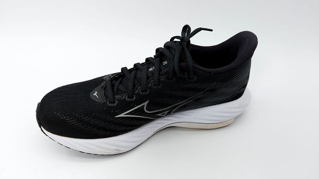 Mizuno Women's Wave Rider 28 D Running Shoe, Black-Harbor Mist, 10 Wide