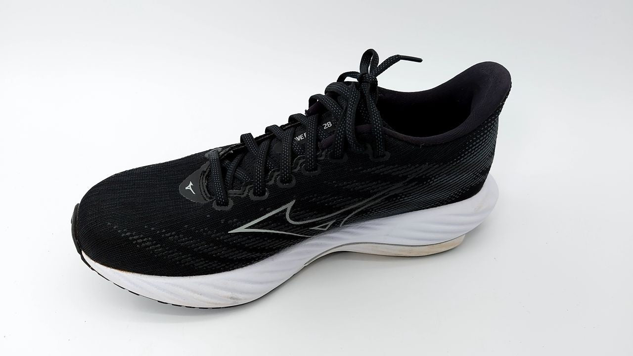 Mizuno Women's Wave Rider 28 D Running Shoe, Black-Harbor Mist, 10 Wide