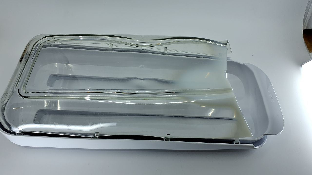 BPA-Free Rolling Egg Holder, Stackable Design, Removable Tray, White