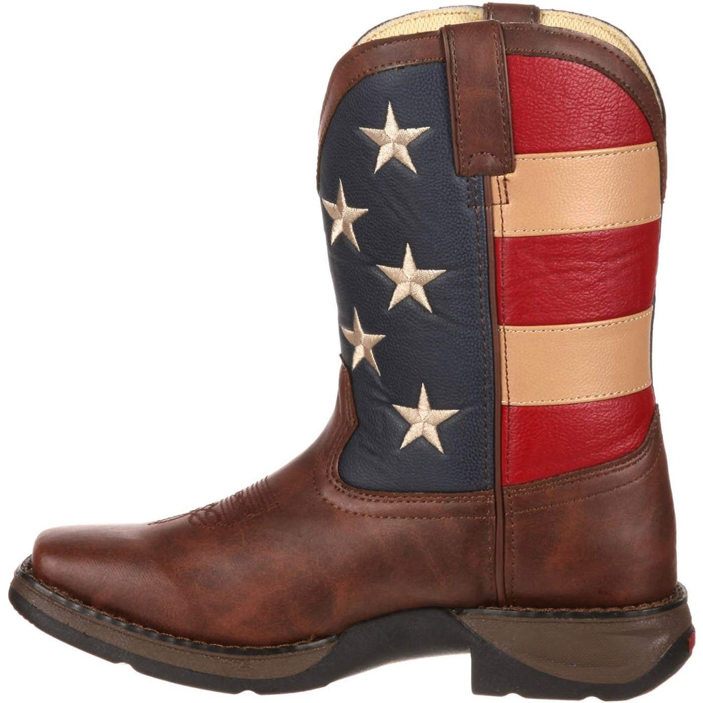 Durango Kids BT245 Lil' 8 Inch Patriotic,Brown/Union Flag,6 M US Big Kid