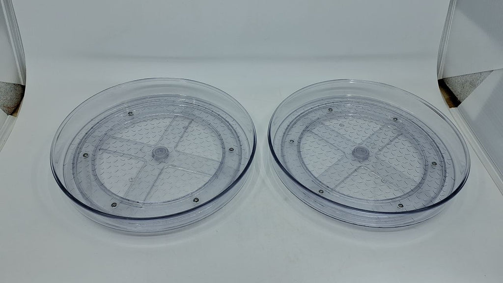 Amazon Basics Clear Lazy Suzan Turntable Organizer, 9-Inch, 2-Pack