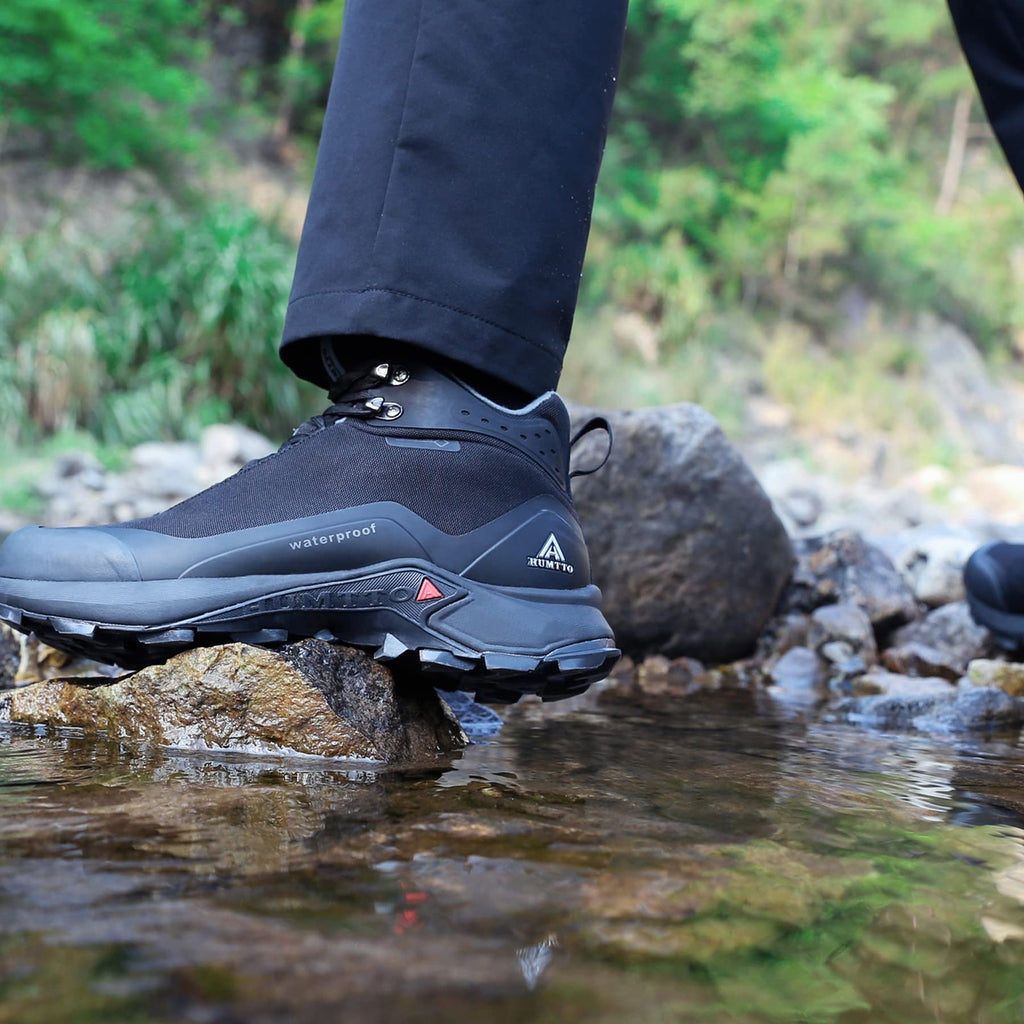 Men's HUMTTO All-Terrain Hiking Boots 10.5 Black Waterproof & Breathable