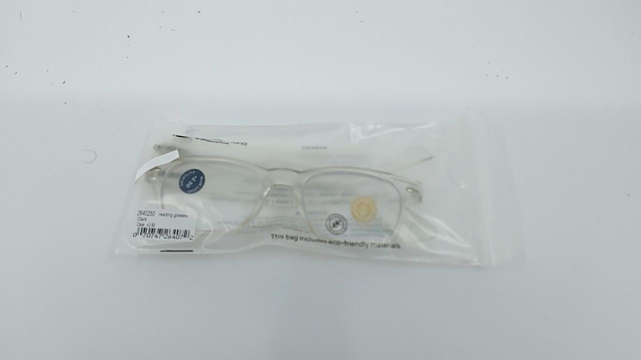 Peepers by PeeperSpecs Clark Blue Light Blocking Reading Glasses, Clear +2.50