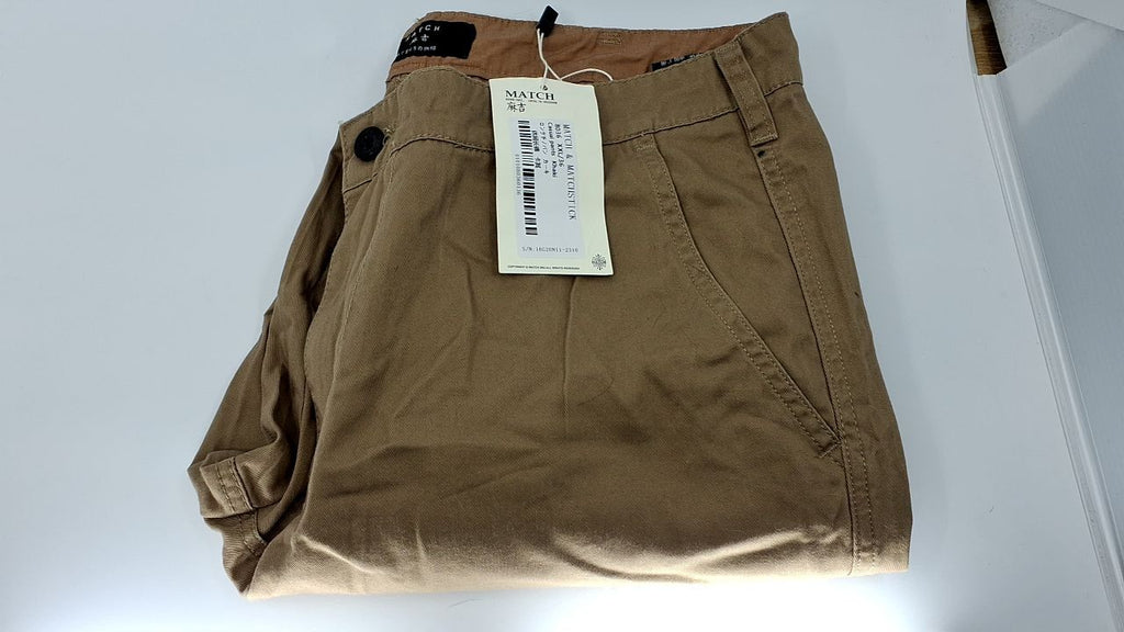 Men's Slim-Fit Chino Pants 36W x 32L Dark Khaki Brown Cotton