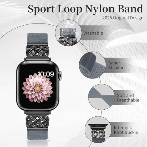 Adjustable Nylon Band for Apple Watch 38mm 40mm 41mm 42mm 44mm 45mm 46mm