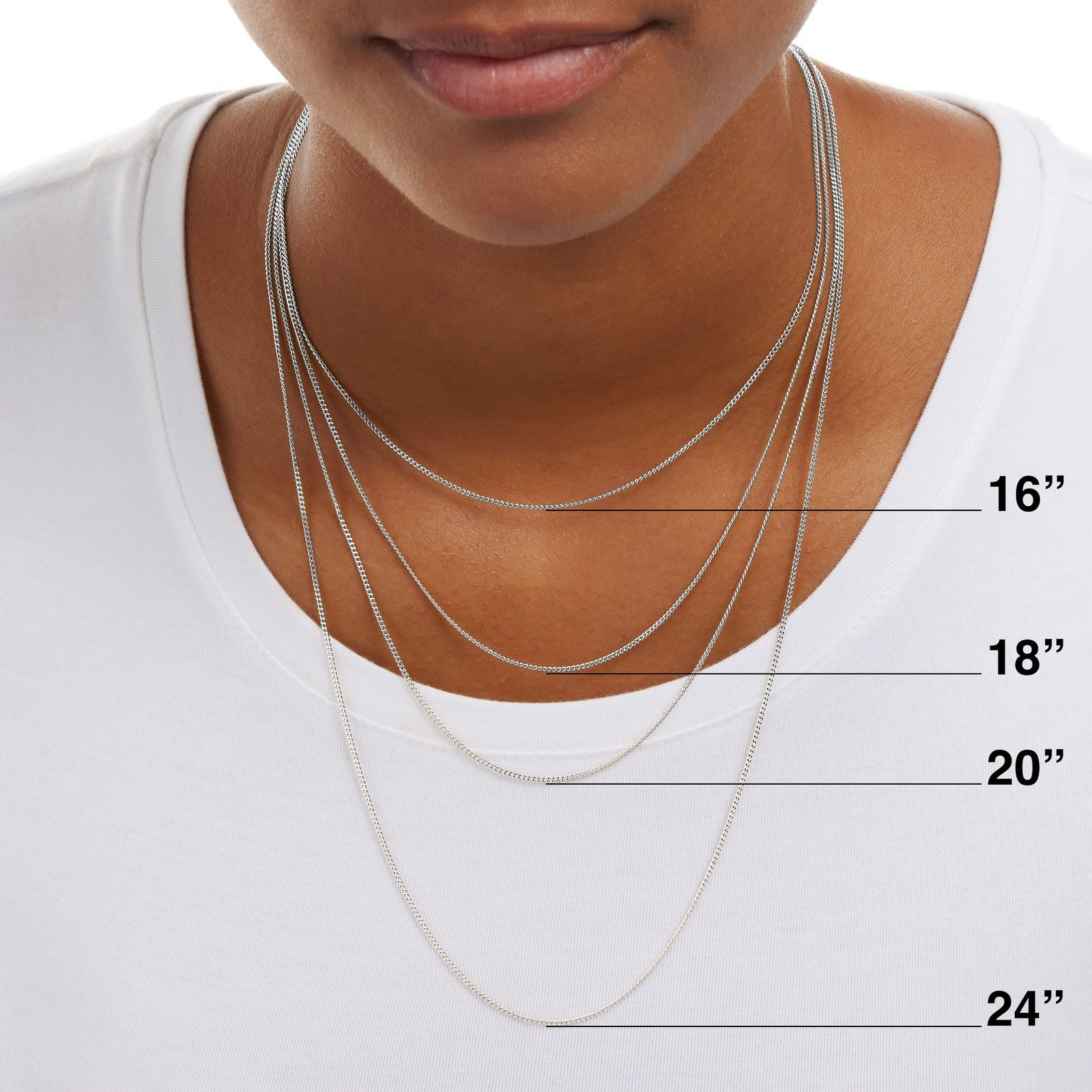 Amazon Essentials Sterling Silver Thin 0.8mm Box Chain Necklace 16", Silver