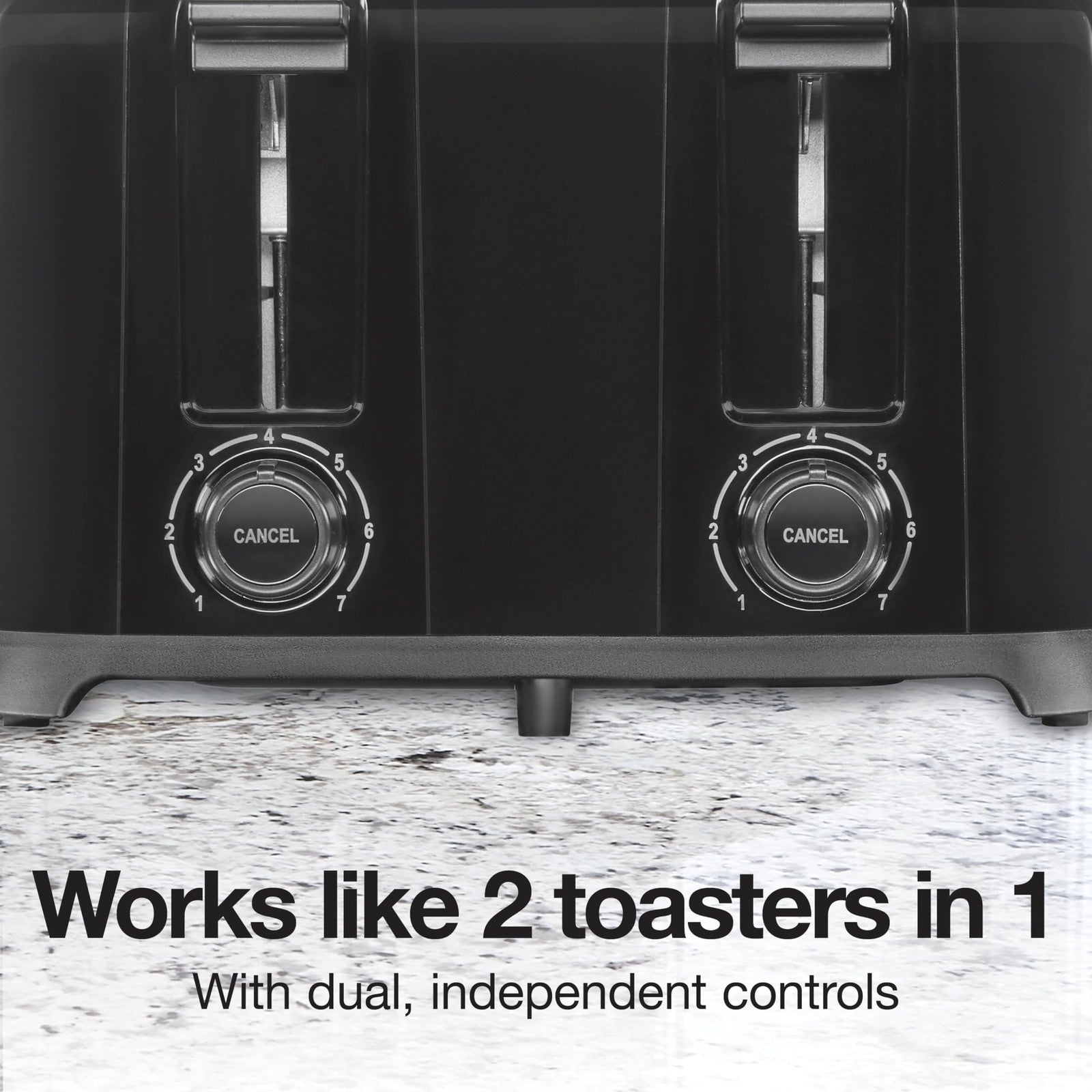 Proctor Silex 4 Slice Toaster, Black, Auto Shut-off & Removable Crumb Tray