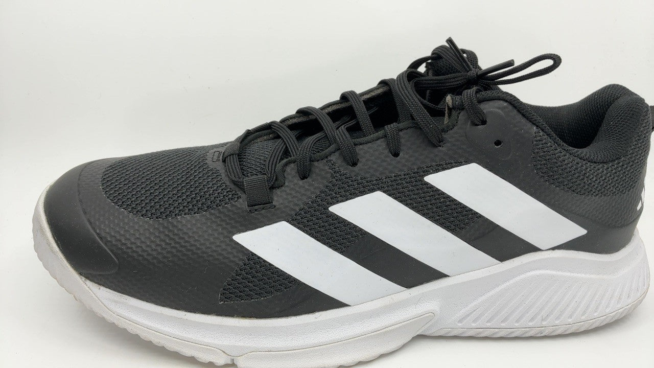 adidas Men's Court Team Bounce 2.0 Indoor Shoe, Black/White/Black, 13