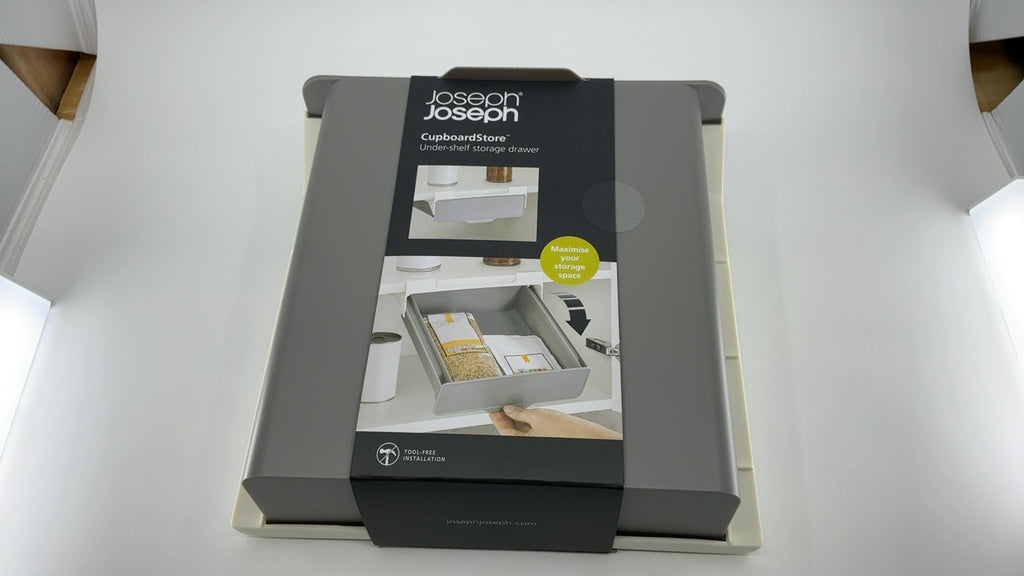 Under Shelf Drawer Organizer, Space Saving, Gray/White, 9.25in Wide