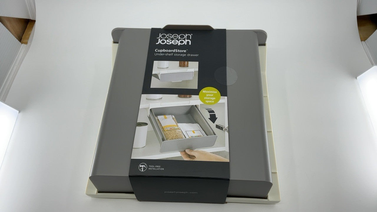 Under Shelf Drawer Organizer, Space Saving, Gray/White, 9.25in Wide