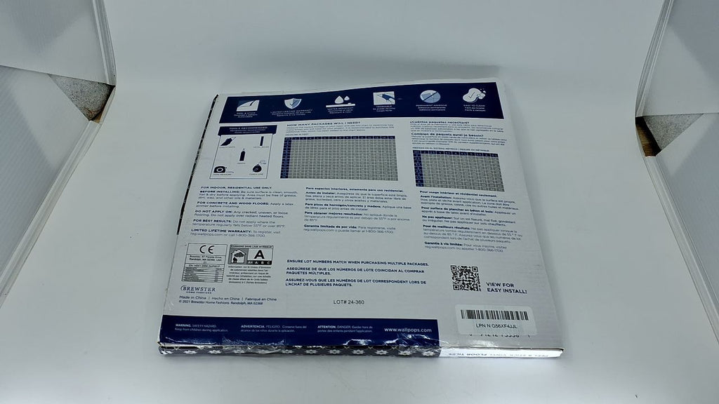 FloorPops Black Rigel Peel & Stick Floor Tiles, FP3990