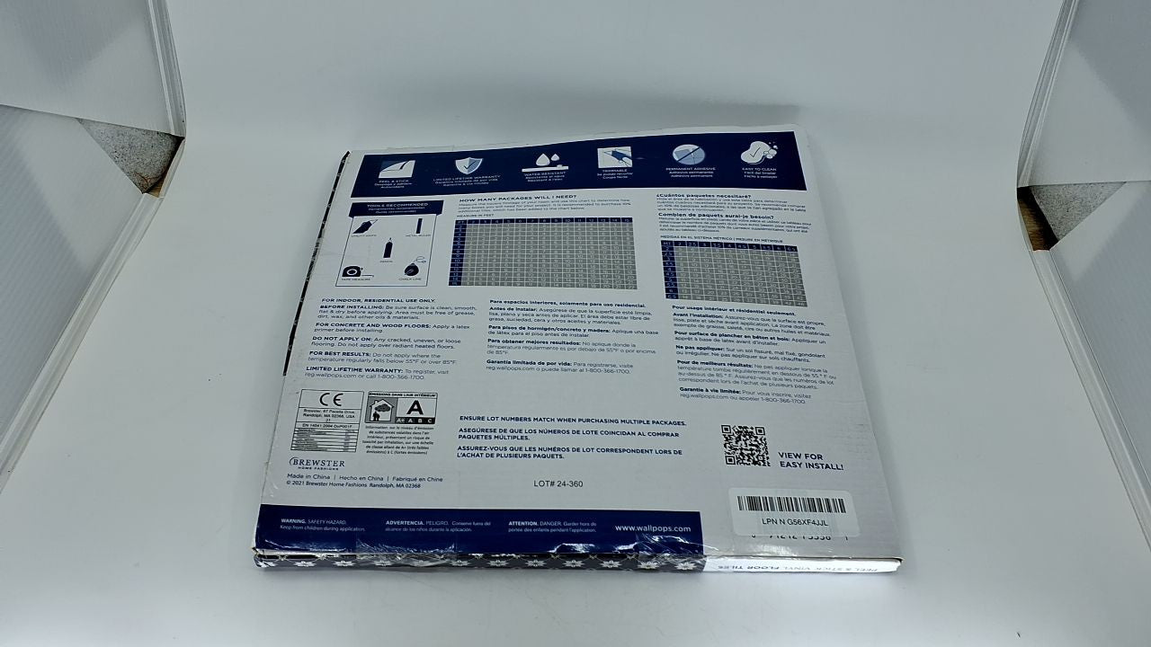 FloorPops Black Rigel Peel & Stick Floor Tiles, FP3990