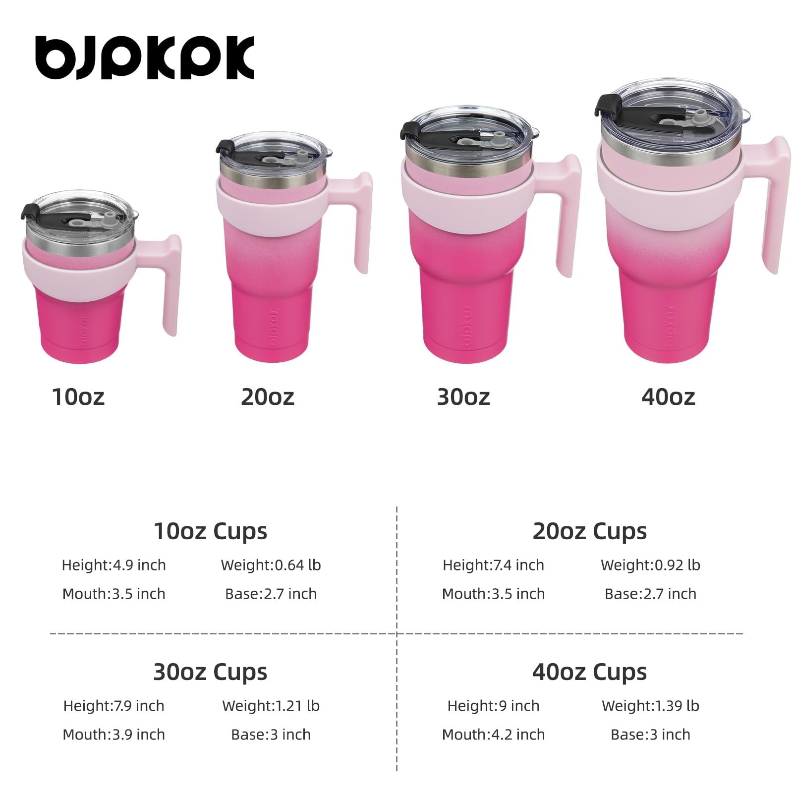 30oz Stainless Steel Tumbler w/ Handle, Cherry Blossom, Insulated Cup